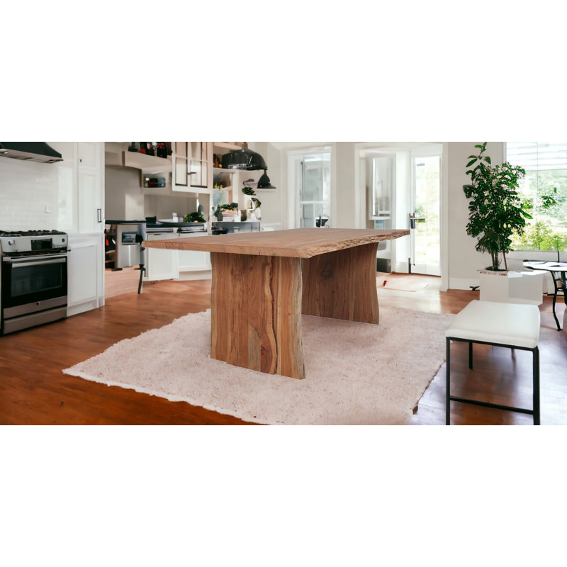 Table de salle à manger rectangulaire en bois massif 71 po Gerner