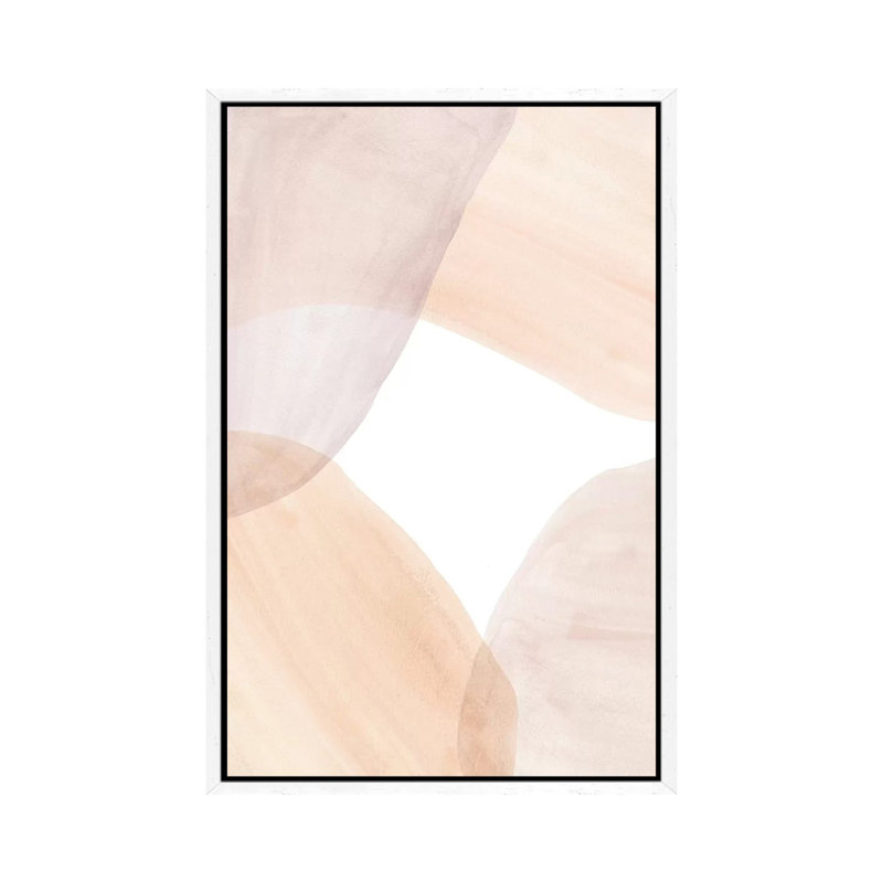 Soft Pastel Tone Abstract Shapes Ii 1 Piece Painting on Canvas, 101.6cm H x 66.04cm W x 3.81cm D, White Framed