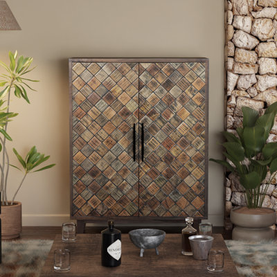 2-door Solid Wood Bar Cabinet
