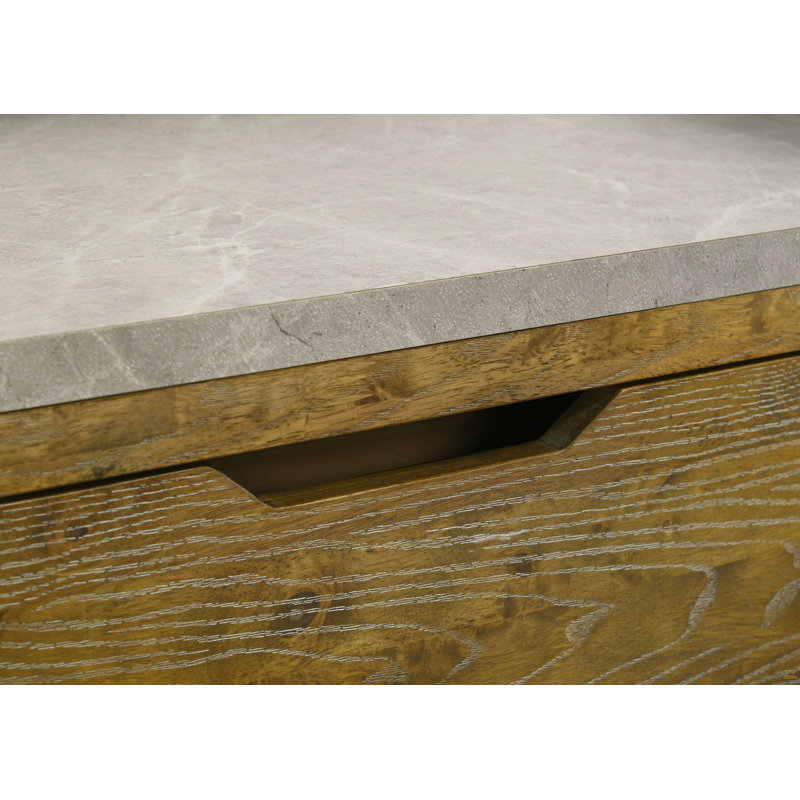 Table de chevet 1 tiroir avec DEL intégrée, chêne moyen
