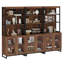 2 bibliothèques modernes de 72 po de hauteur avec portes en verre et tablettes réglables, bibliothèque avec armoire de rangement et tablettes ouvertes, bibliothèques en bois pour le bureau personnel, le salon, brun-86491301-86491300