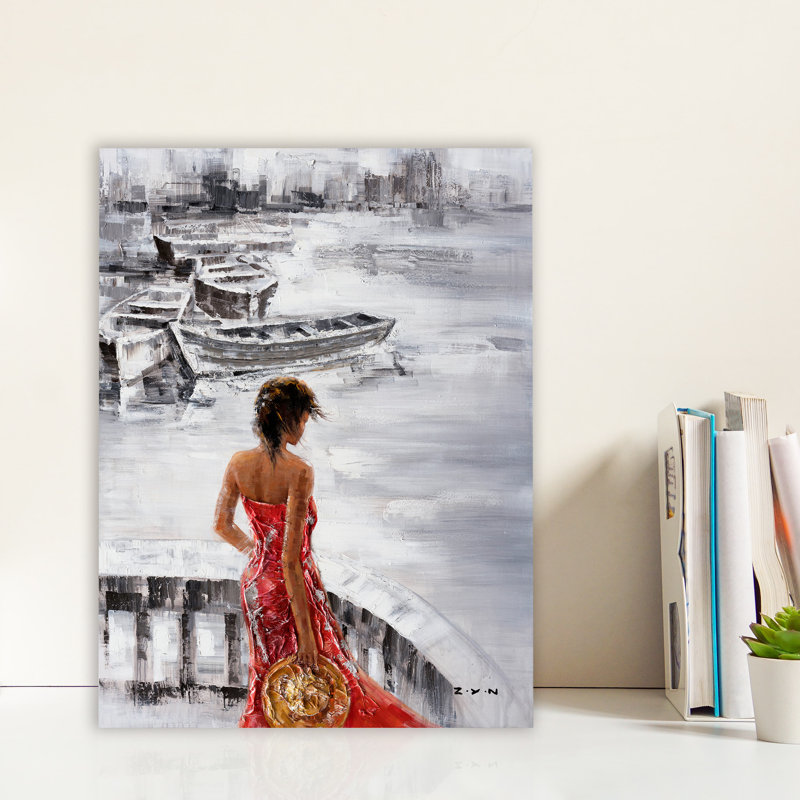 " Waiting At Sea ", 16" H x 12" W x 1" D