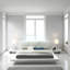 Ensemble de chambre à coucher 4 pièces Raki, profil bas, rembourrage en similicuir, blanc-111570828