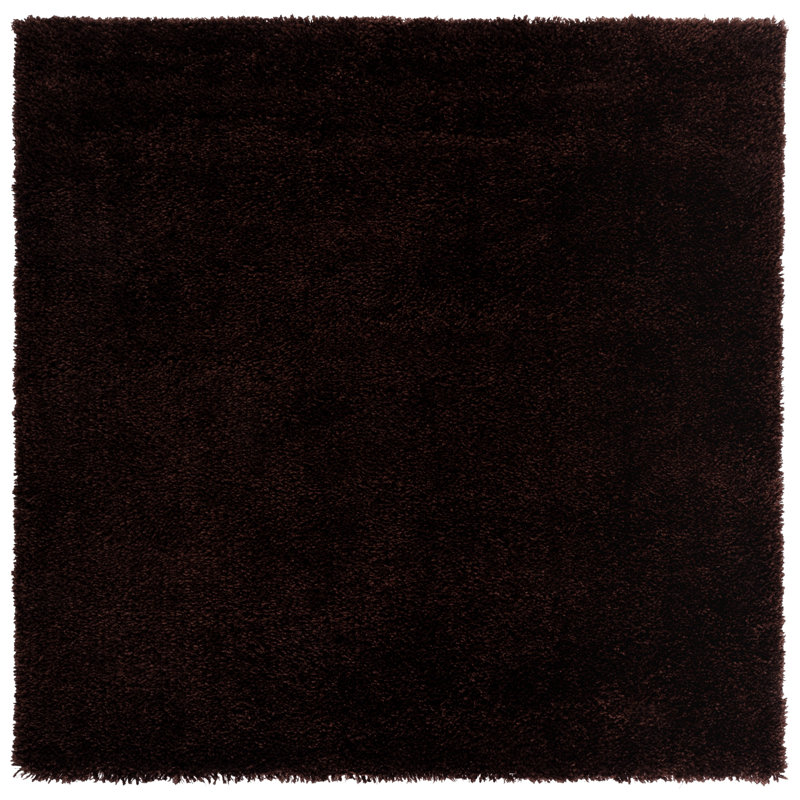 Assar Modern Handmade Shag Chocolate Area Rug, Square 7'