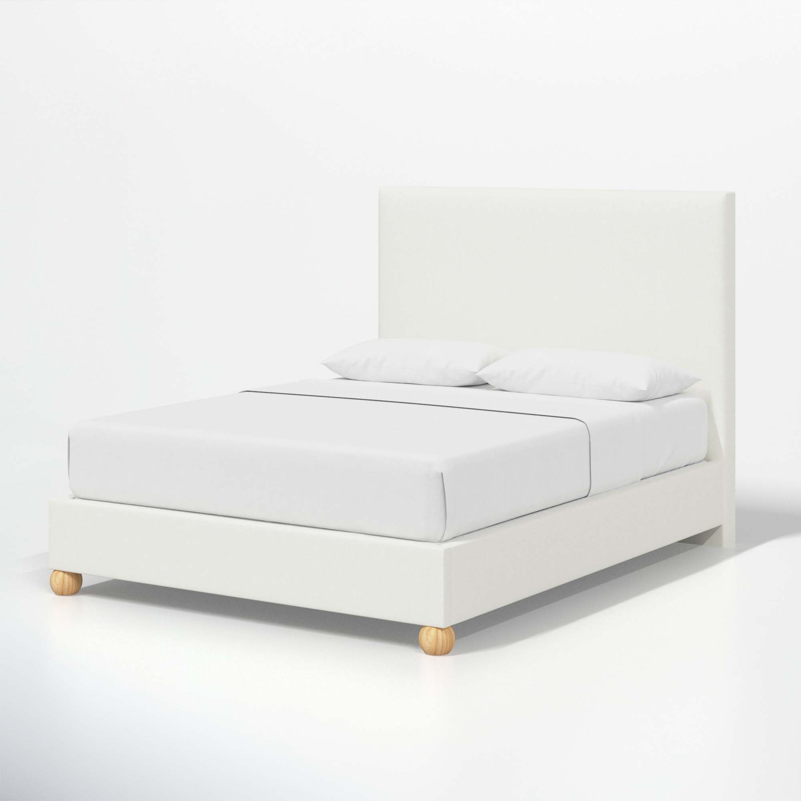 Benita Upholstered Bed, Twin, Zuma White Textured Linen