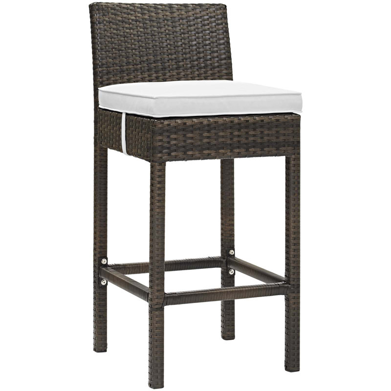 Ensemble de 4 tabourets de bar Conduit, Velours gris pâle, Blanc