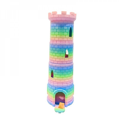 Tour à dés aquarelle pliable imprimée en 3D avec figurine de rangement