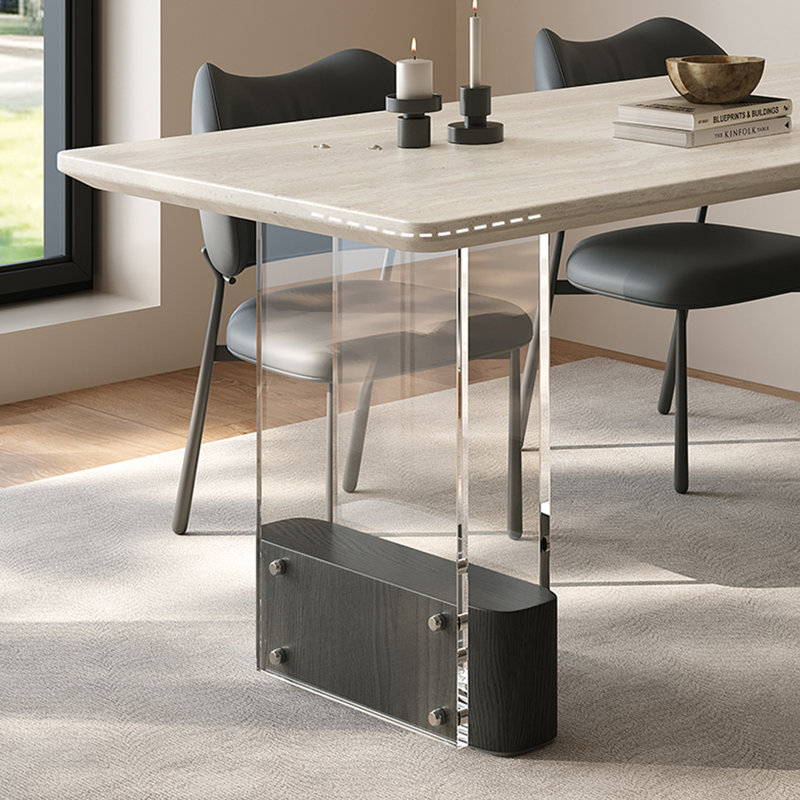 Table de salle à manger rectangulaire de style rétro, H 29,52 po x L 62,99 po x l 31,49 po