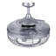 Ventilateur de plafond à pales rétractables de 122 cm (48 po) avec lumière et télécommande, ventilateur de plafond moderne Fandelier, technologie de conception brevetée, pales plus robustes et plus épaisses, gris argenté-1578360355