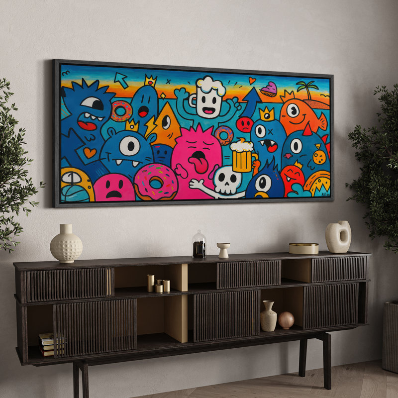 Grande impression sur toile encadrée, reproduction de dessin abstrait pour décoration intérieure moderne, Noir