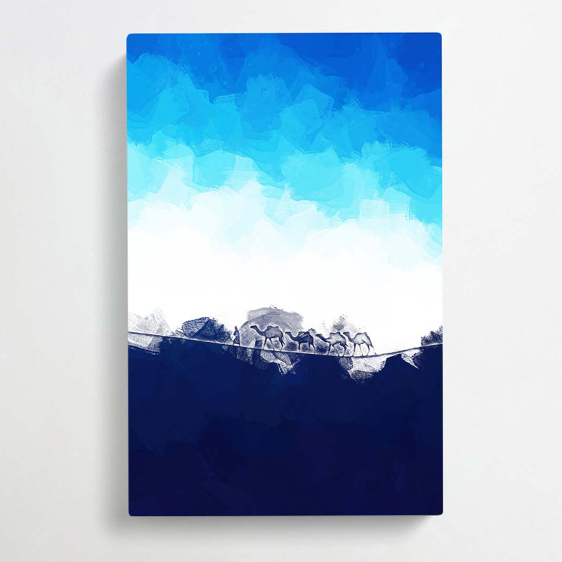 Camels Trekking In Morocco In Abstract - Wrapped Canvas, 60cm H x 40cm W x 3cm D