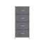 Commode de rangement verticale à 4 tiroirs Melisaa avec structure en fonte, plateau en bois et tiroirs en tissu-264313263