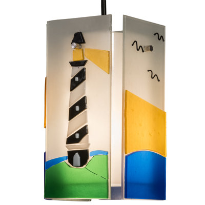 Enid 1 - Light Black/Blue/Yellow Single Pendant