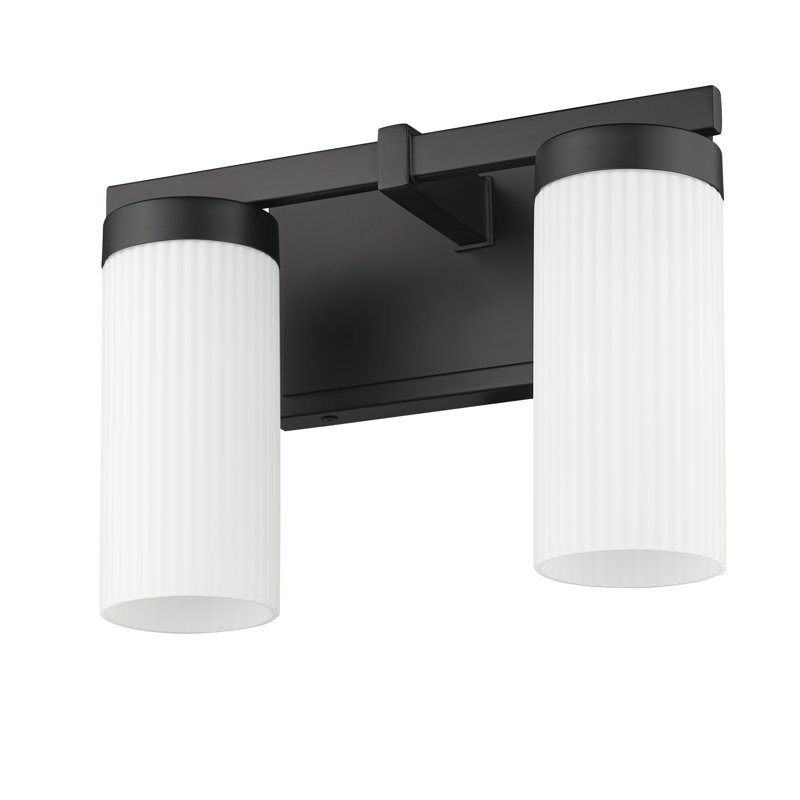 Meuble-lavabo 2 lumières Avers, Noir mat