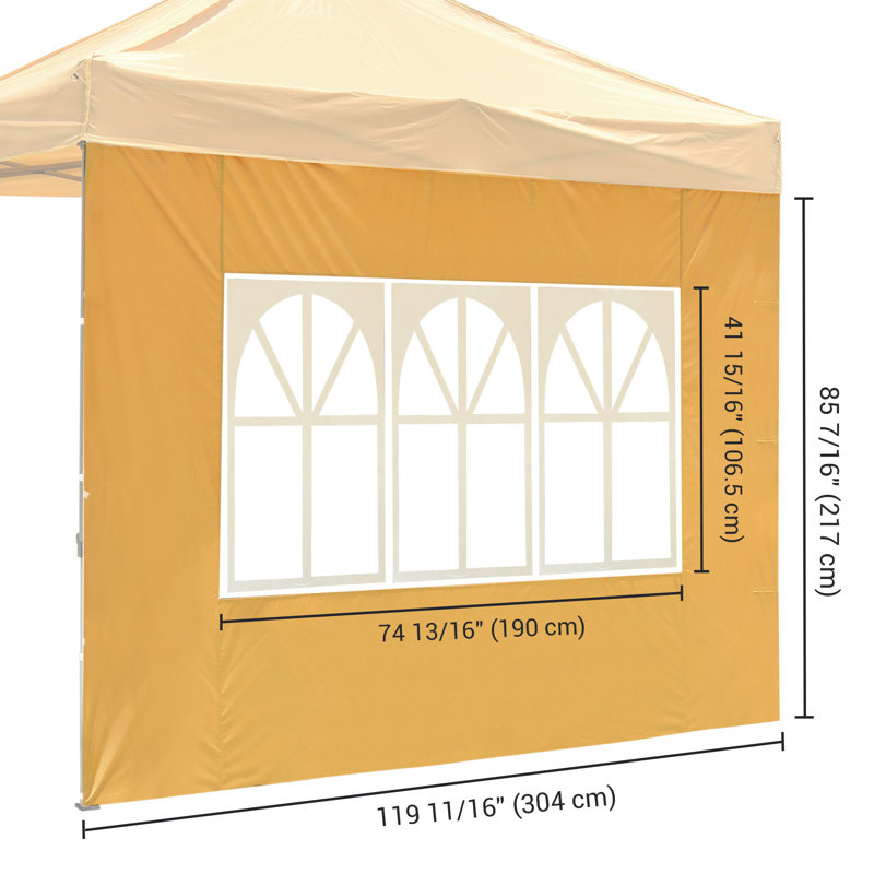 Fenêtre d'intimité Instahibit avec paroi latérale d'intimité et protection UV30 + 120D 120G pour baldaquin extérieur 10 x 10 pi 1 pièce