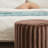 Upholstered Ottoman Metal Legs Faux Fur Fabric-344784401