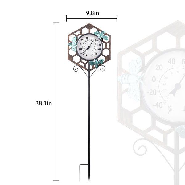 Bee Thermometer Garden Stake