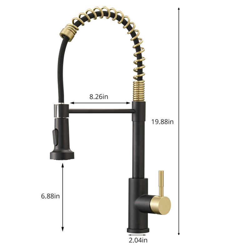 GAWEZA Kitchen Faucet, Black/Gold