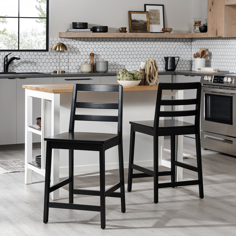 Amaria Solid Wood Counter Stool, Walnut