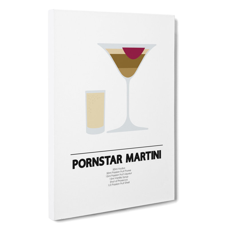 Pornstar Martini Cocktail - Wrapped Canvas, 50cm H x 35cm W x 3cm D