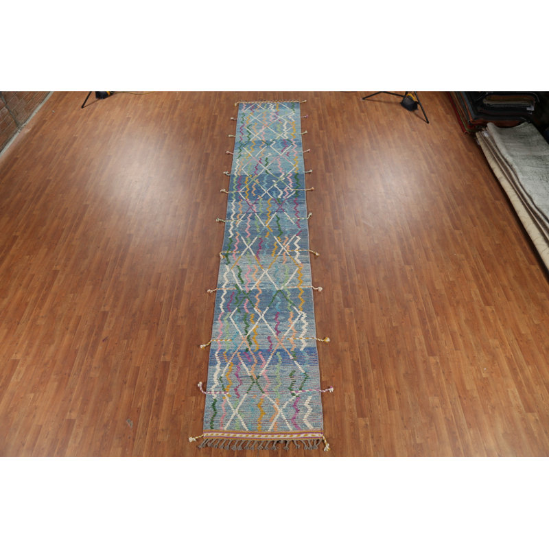 Handmade Moroccan Oriental Runner Rug