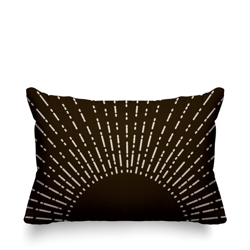 Abstract Outdoor Reversible Throw Pillow, Brown
