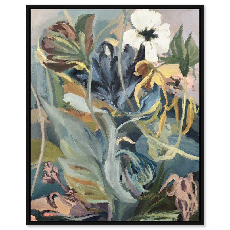 Botanic Overlap Print by Oliver Gal, 21"H x 17"W, Black Floater Frame