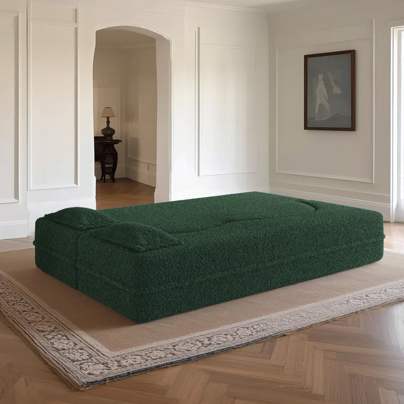 Canapé-lit moderne avec deux coussins Modern, Ours en peluche vert