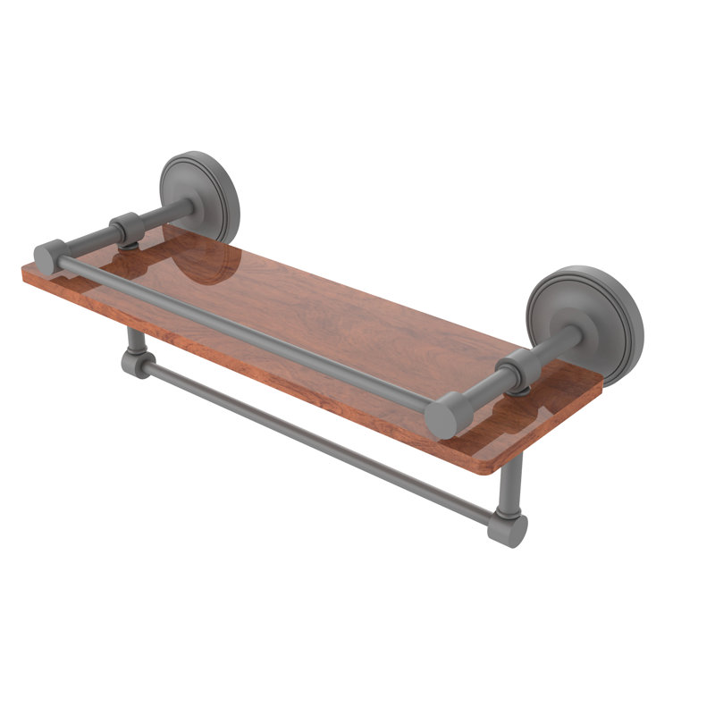 Étagère murale en fer forgé Alcott IPE, Gris mat, H 5 po x l 16 po x p 5 po