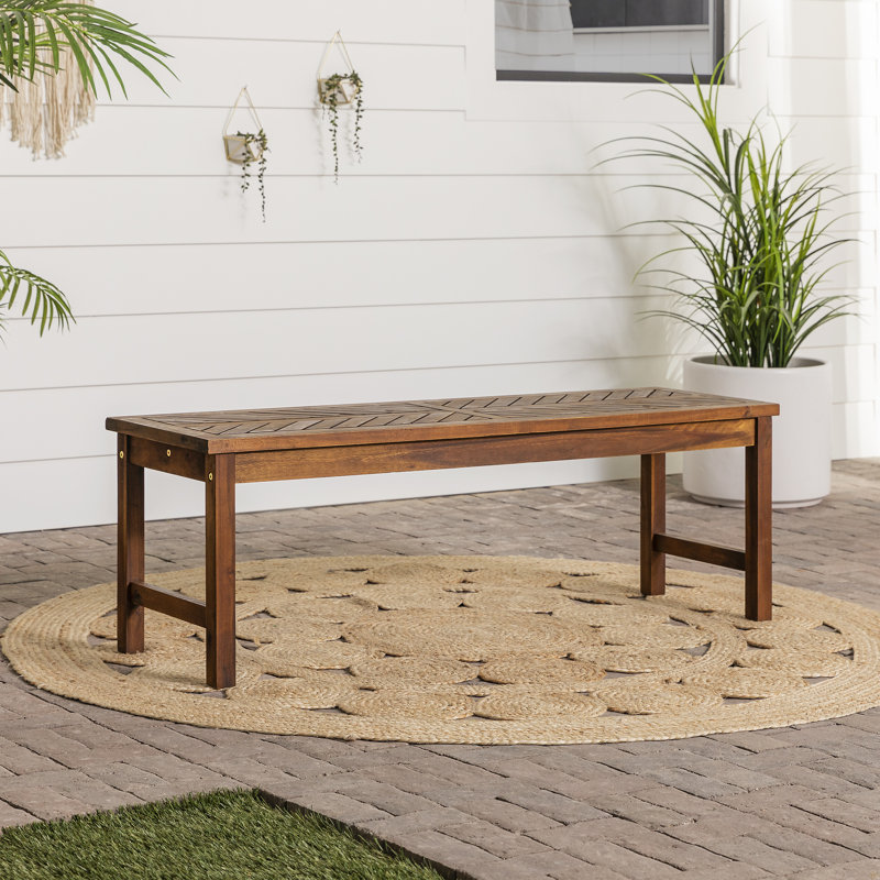 Harbison Acacia Wood Picnic Patio Bench, Dark Brown