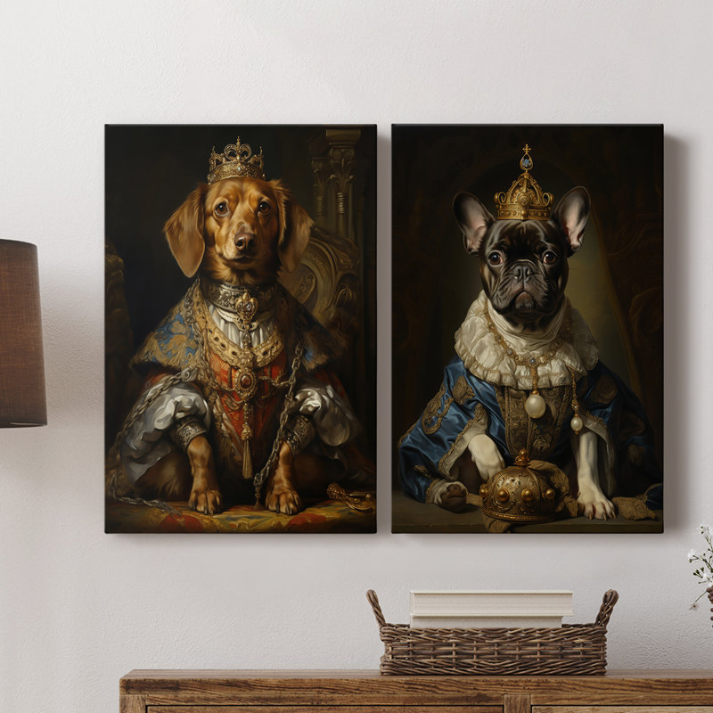 ANIMALS Series CLxxxviii - Toile tendue avec châssis de qualité supérieure - Prêt à être accroché, H 48 po x l 64 po