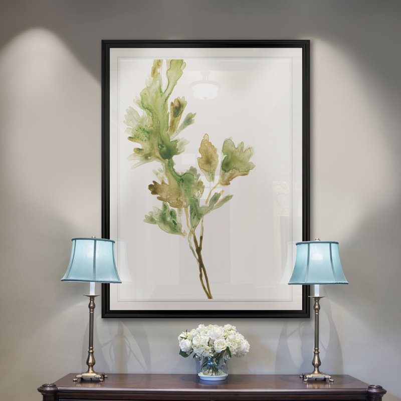 «Earthtone Herbs I», peinture sur toile, H 18,5 po x l 24,5 po x P 1,5 po, Cadre noir