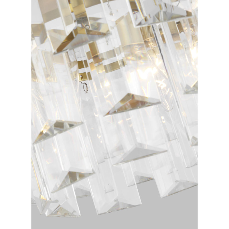 Arden Chandelier, Burnished Brass, 18.75" H x 32.88" W x 32.88" D