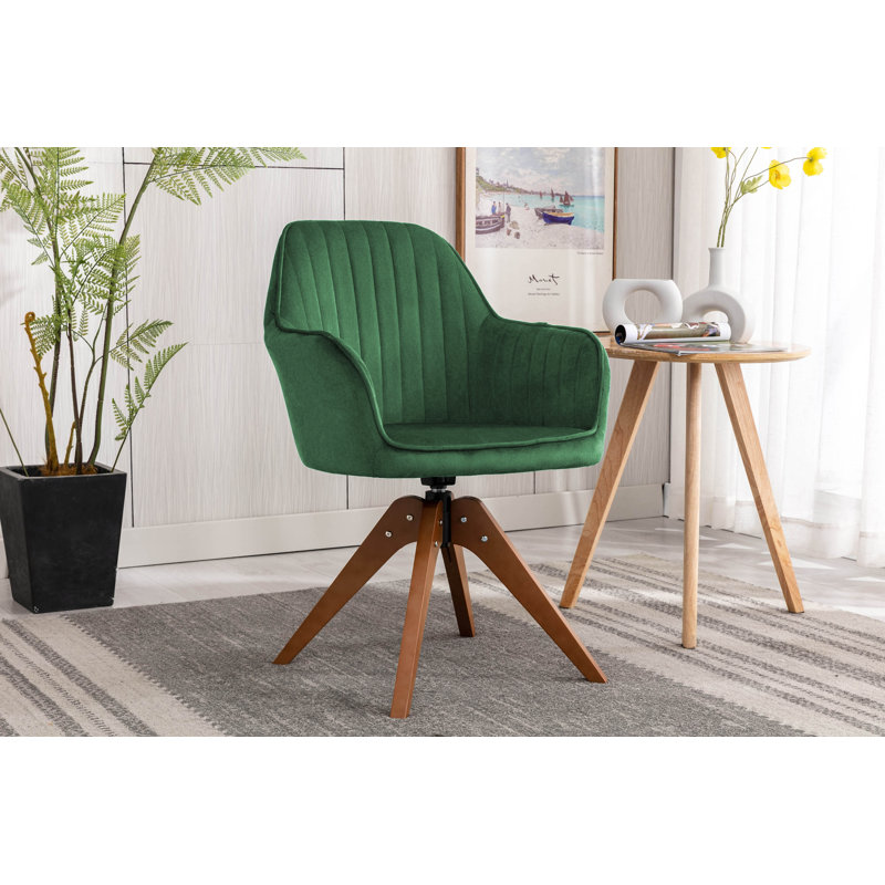 45.97cm H Upholstered Armchair, Green Velvet
