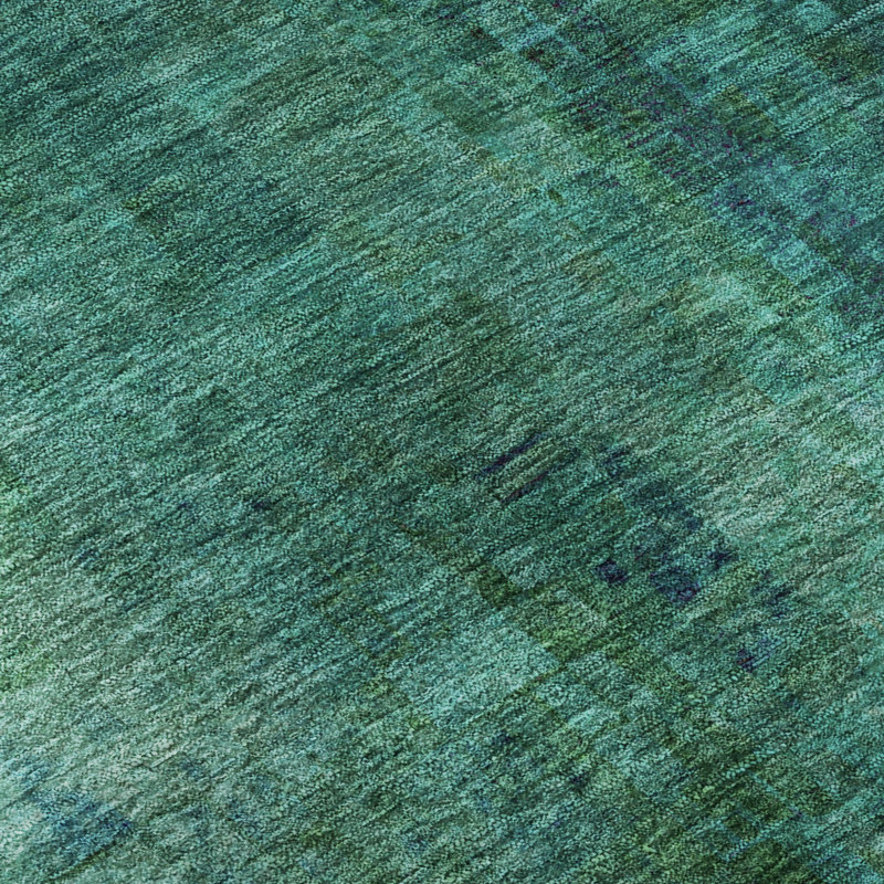 Premium Machine Washable Mayfield AMF2241 Abstract Rug, Teal, 9' x 12'