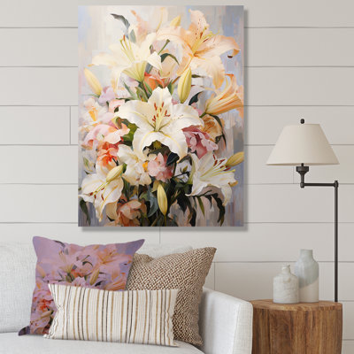 «Beige Lilies Simple Tranquility II», reproduction sur toile