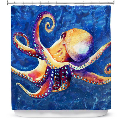 Rideau de douche simple adrift octopus