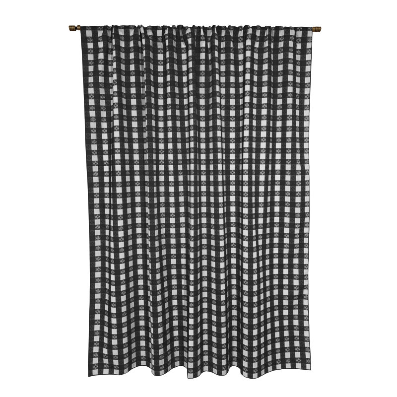 Rideau de fenêtre Popeline, Noir, L 58 po x L 36 po