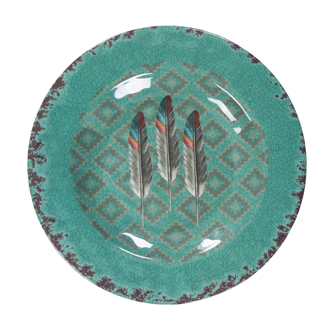 Feather Melamine Plastic Salad Plate (Set of 4) Paseo Road by HiEnd Accents