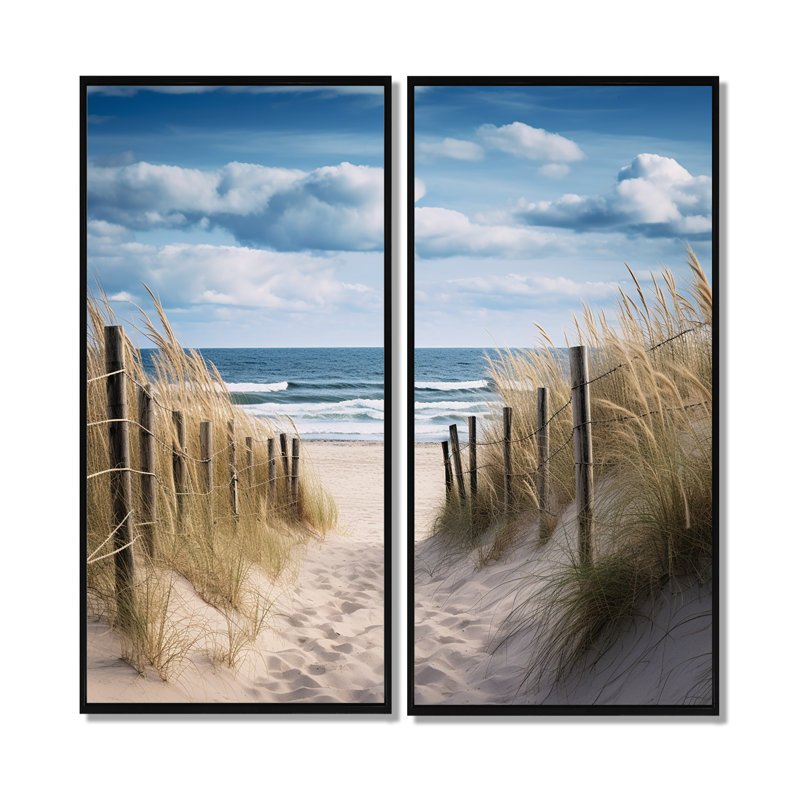Parik - décoration murale bord de mer blanc, 40" H x 40" W, Black, Impression encadrée flottante