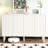 Chic 55.1*13.7*35.4Inch Cabinet With Solid Wood Legs And Fluted Doors, White, 5 Adjustable Shelves For Living Room, Hallway, Entryway, Closet, Kitchen Minimalist Doors Legs,-994131730