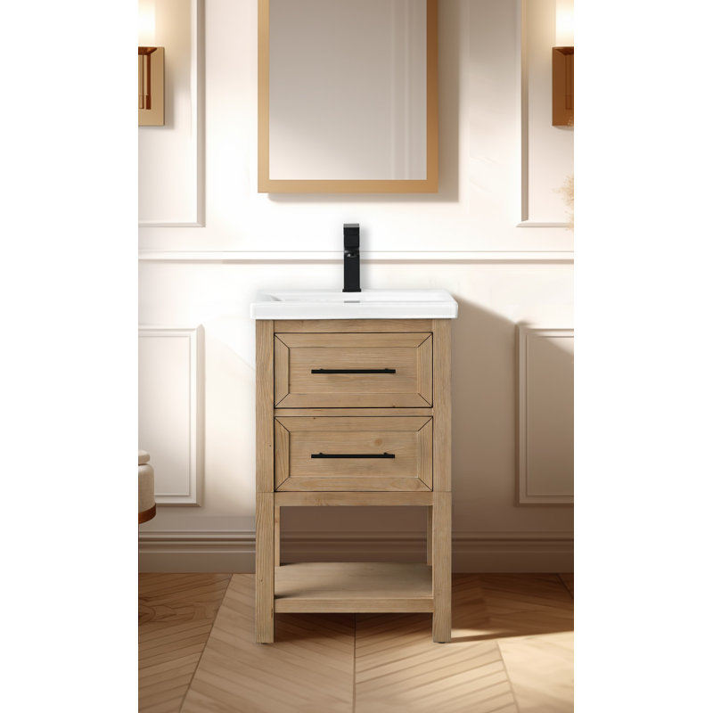 Bickley 20" Single Bathroom Vanity with Ceramic Top, Fir Essence