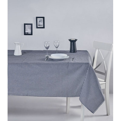 Chon Elegant Checkered Tablecloth, Black & White, 67 x 67 inches | 85% Cotton / 15% Polyester, Machine Washable at 30-40°C | Easy Clean, Perfect for Dining Room, Kitchen, and Special Occasions, Stylish & Durable Design