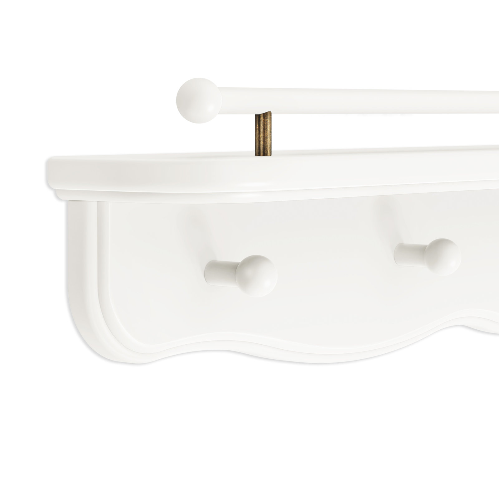 Liberty 31" Wall Shelf with Hooks, Warm White