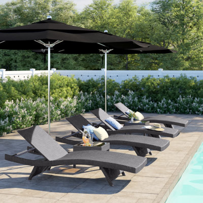 Billur 79.25" Long Reclining Chaise Lounge Set by Wade Logan