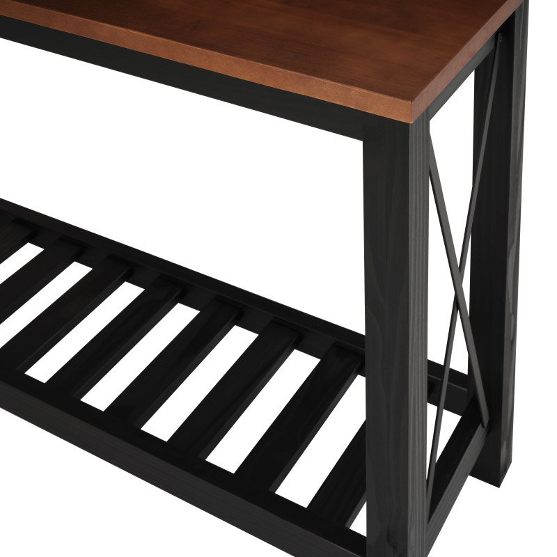132cm Solid Wood Console Table, Black