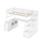 Lit mezzanine simple avec bureau, 7 tiroirs et 2 tablettes en blanc - Robuste pour 6 ans et plus. Construire. Idéal pour la chambre à coucher. Pour plus de 6 ans