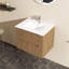 Meuble-lavabo mural 24 po avec lavabo à cuve flottante blanche, noyer