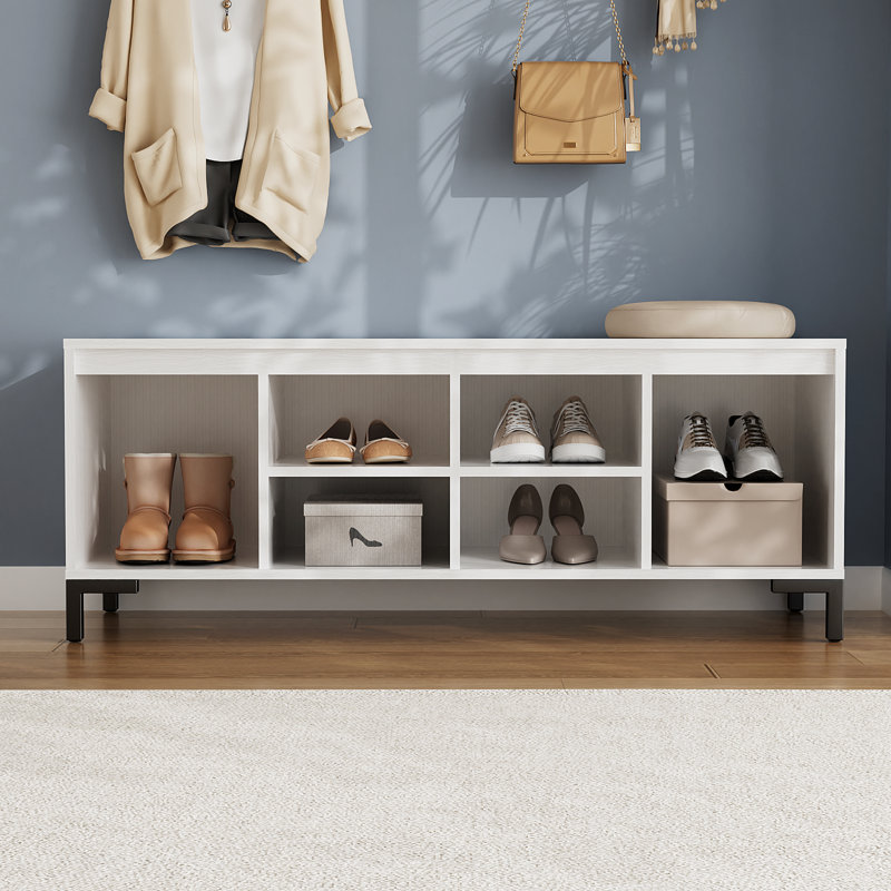 47.2" Hall Tree with Bench and Shoe Storage, Entryway Bench With Coat Rack