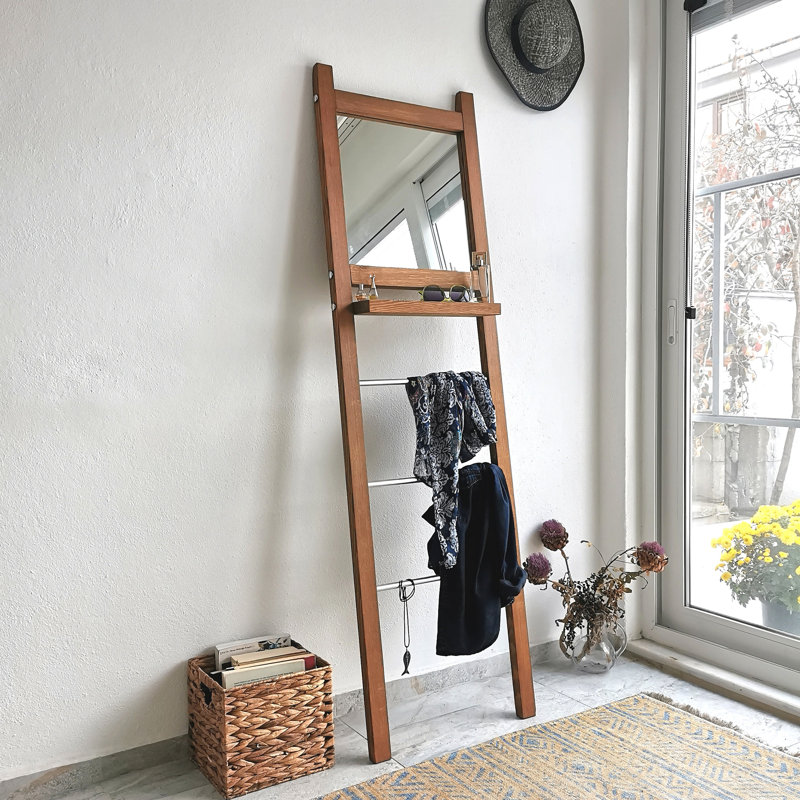 Sabb Wood Flat Floor Mirror, Walnut